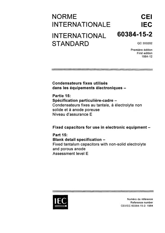 IEC 60384-15-2:1984 - IEC Standards - VDE Publishing House