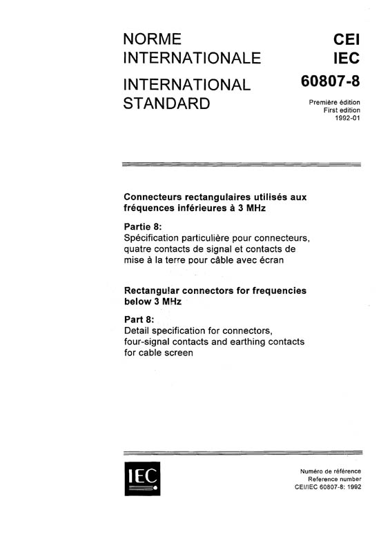 IEC 60807-8:1992 - IEC Standards - VDE Publishing House