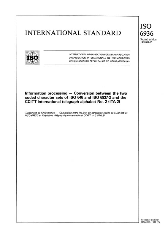 Iso 6936:1988 - Iec Standards - Vde Publishing House